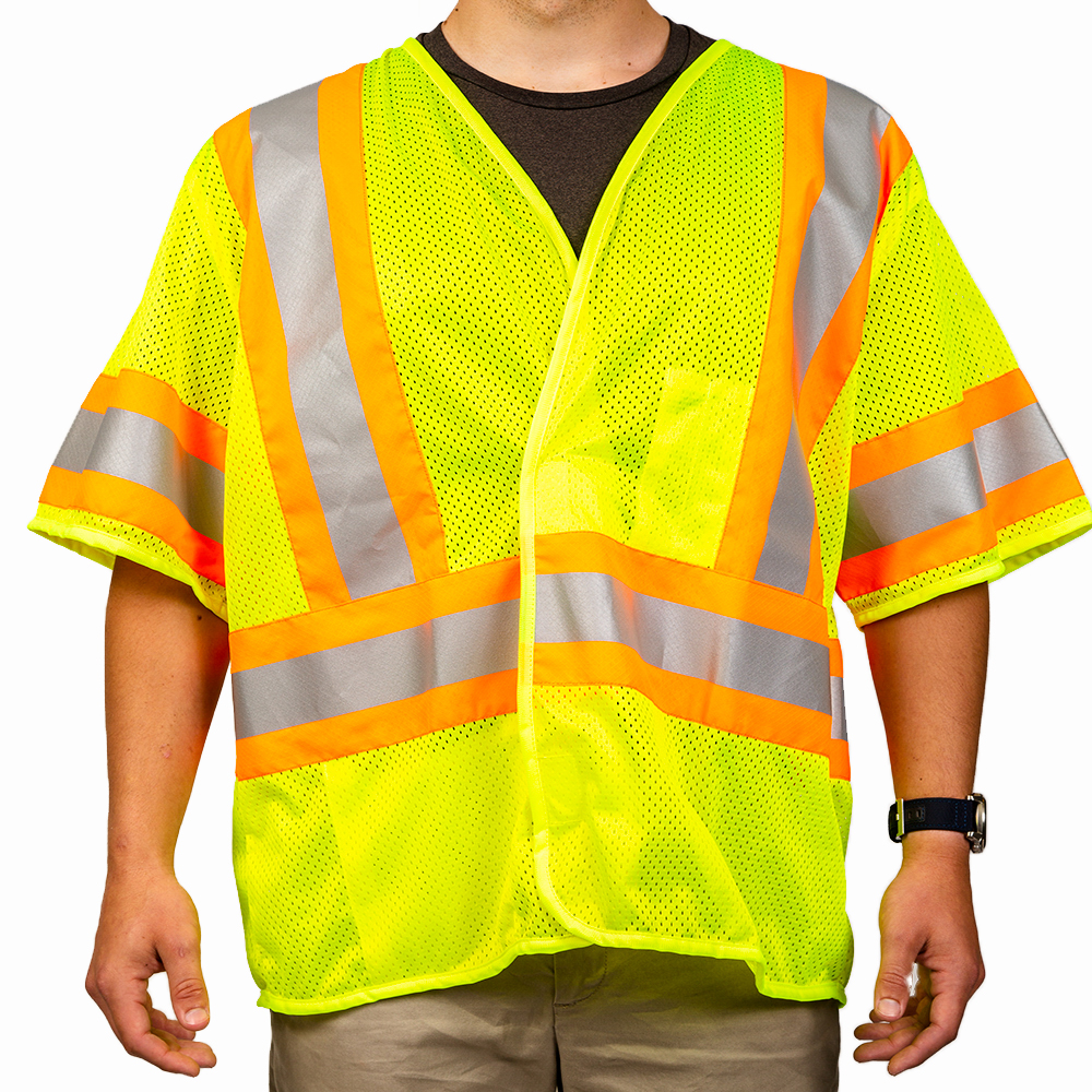 ANSI/ISEA 107-2015 Class 3 Mesh Single-Size Safety Vest
