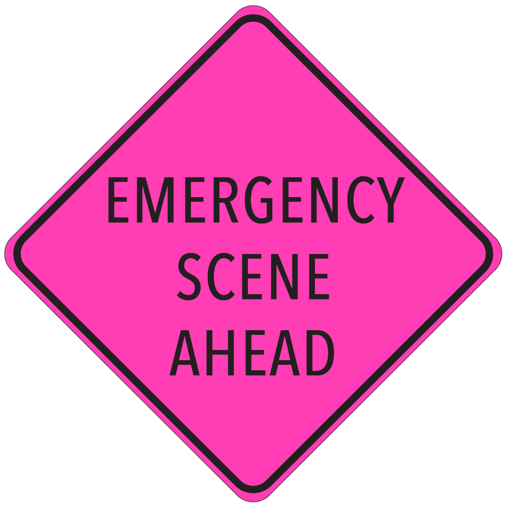 RetroReflective Sign Emergency Scene Ahead RetroReflective Signs