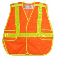ANSI/ISEA 207-2006 5 Pt. Tear Away WOVEN Vest with High Gloss Tape