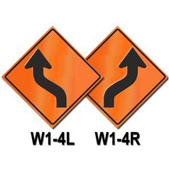 Retro-Reflective Sign - Reverse Curve (W1-4L and W1-4R)