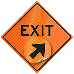 Retro-Reflective Sign - Exit w/ Movable Arrow (SC-18)