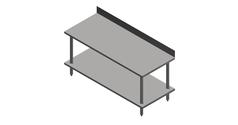 Food Service Table: w/ Casters and Backsplash - 96W x 30D